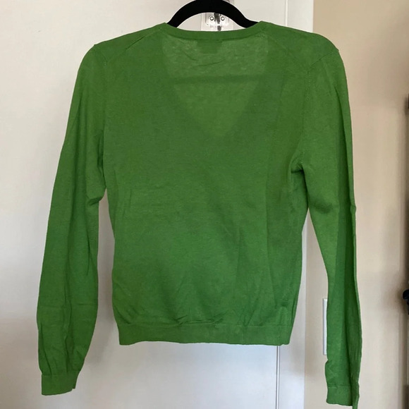 NWT Benetton Green V Neck Cashmere Blend Sweater Size XS - Picture 1 of 5
